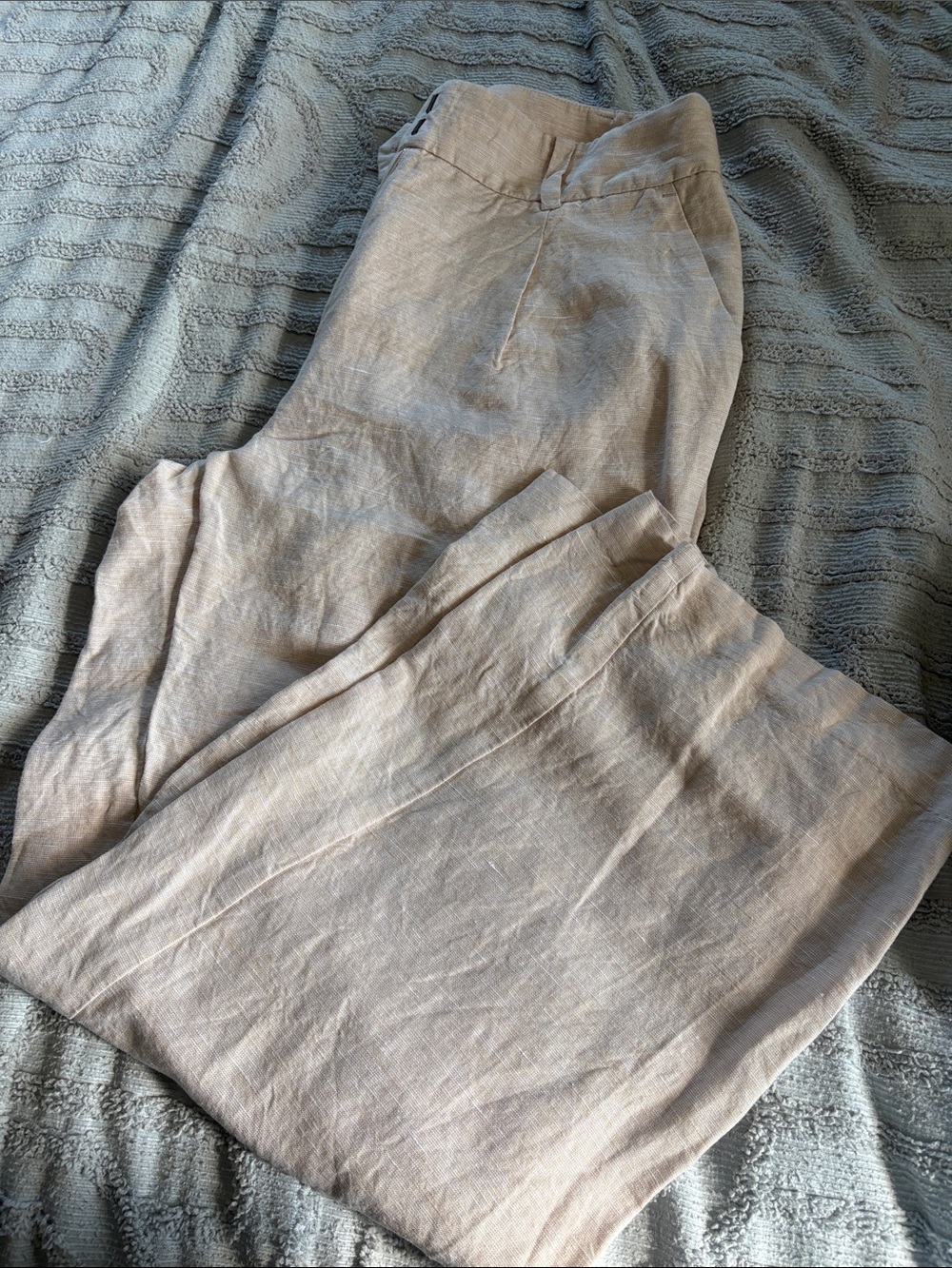 LOFT 6 petite Light Beige Linen-Blend Chinos